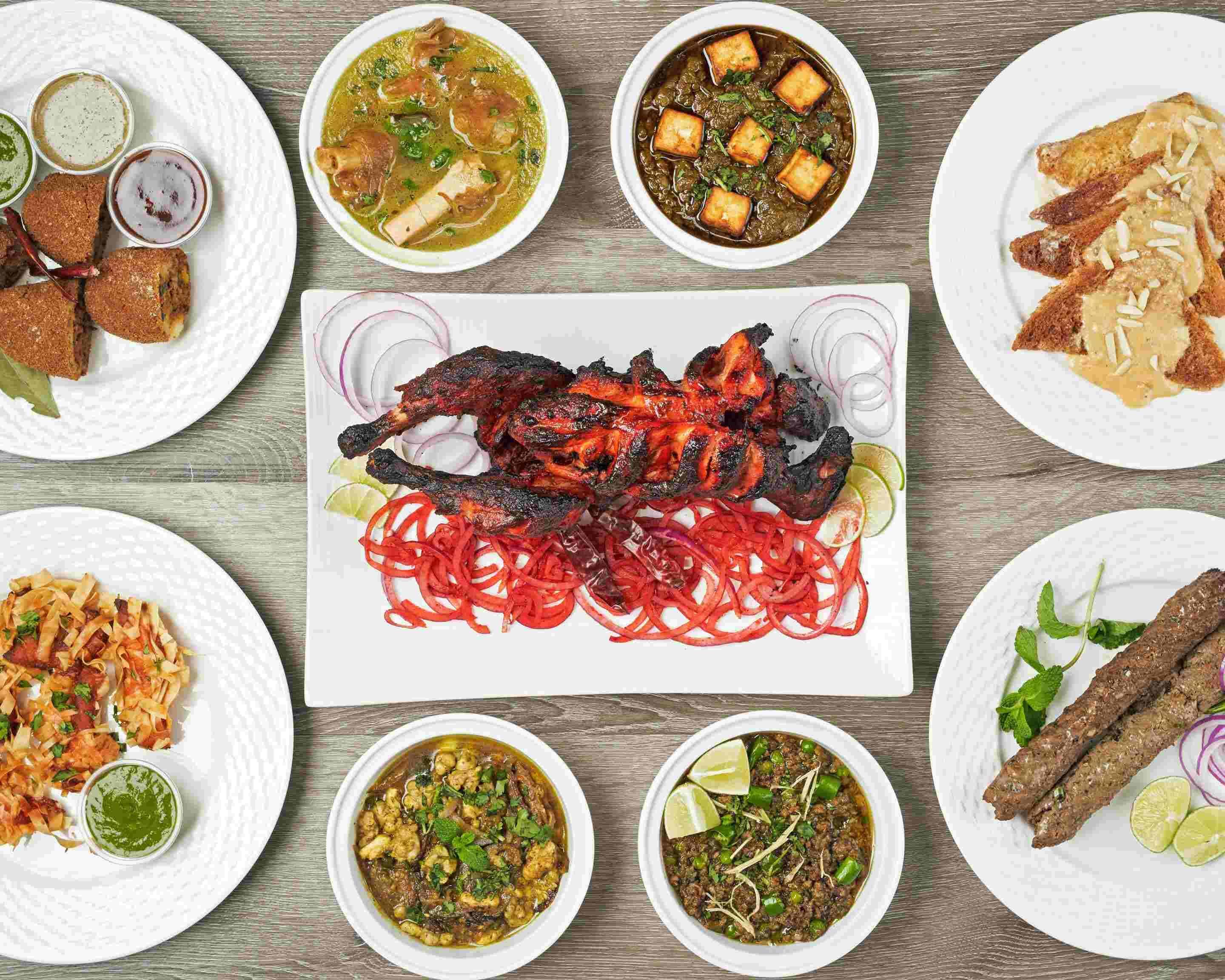 Restaurant hero background showcasing our signature dishes